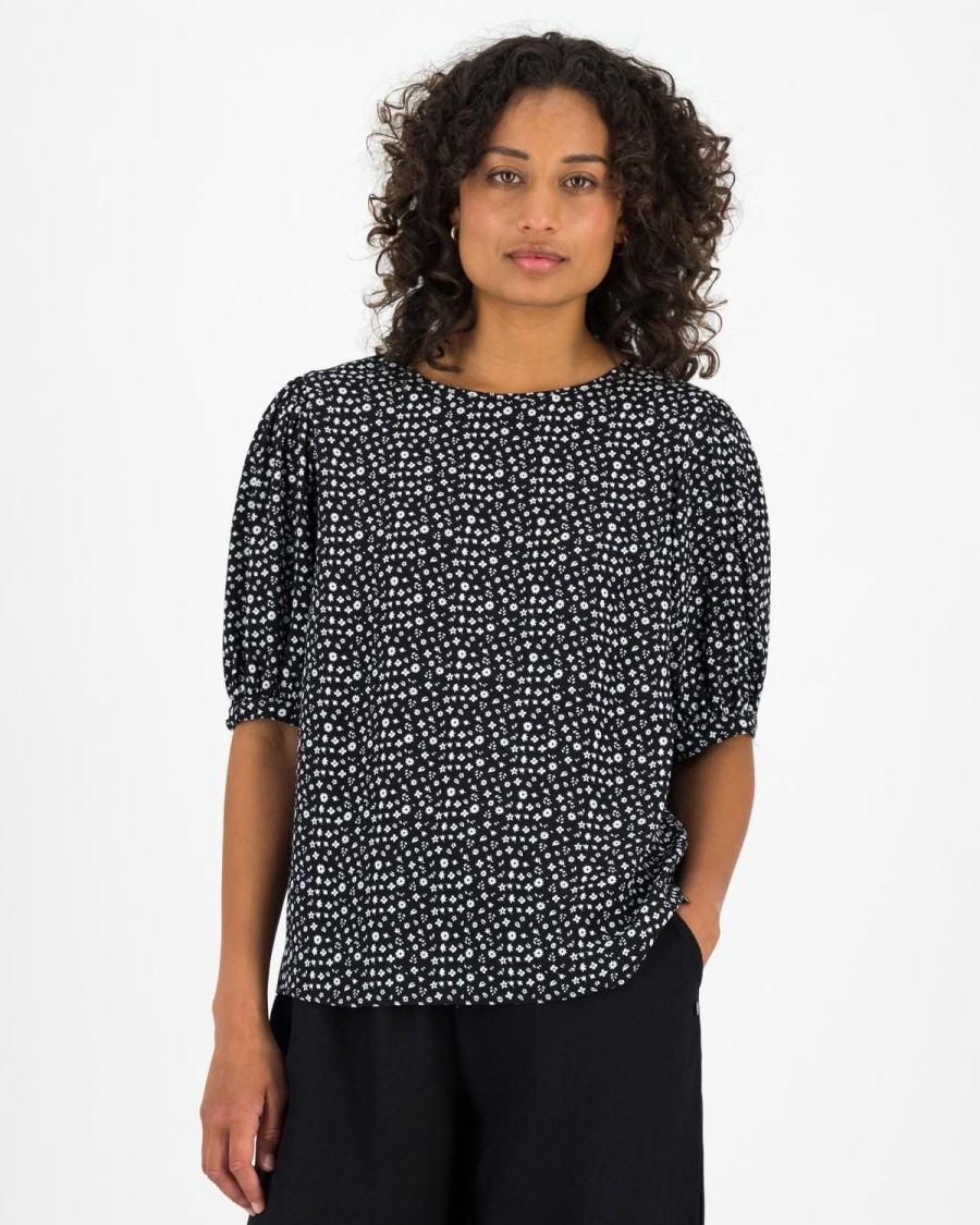 Old Khaki Shirts & Blouses | Women'S Gina Popover Blouse Black