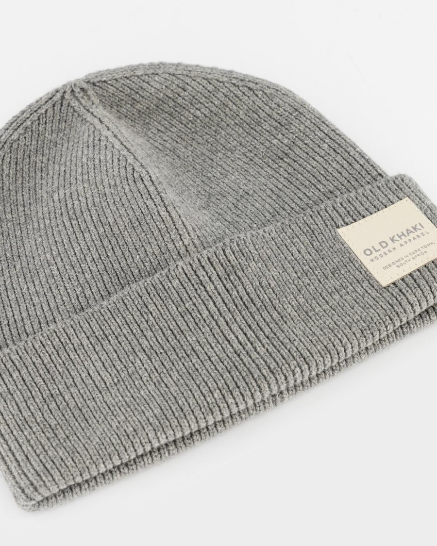 Old Khaki Headwear | Men'S Stark Fine Rib Beanie Grey