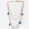 Old Khaki Jewellery | Women'S Tassel & Bead Multichain Necklace Blue