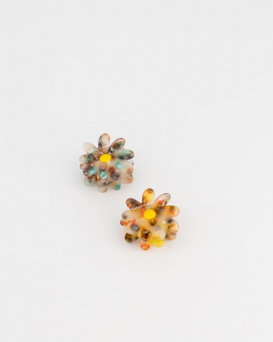 Old Khaki Hair Accessories | Women'S Flower Resin Clips 2-Pack Blue