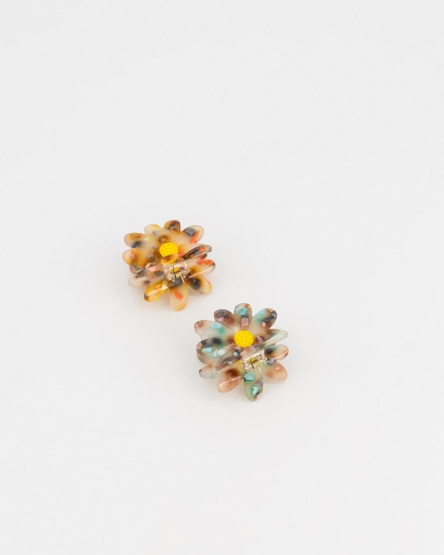 Old Khaki Hair Accessories | Women'S Flower Resin Clips 2-Pack Blue