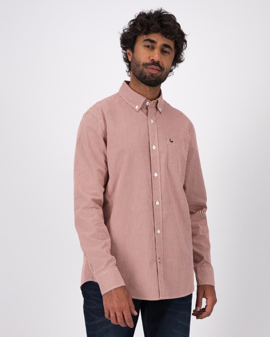 Old Khaki Shirts | Men'S Roger Gingham Regular Fit Shirt Red