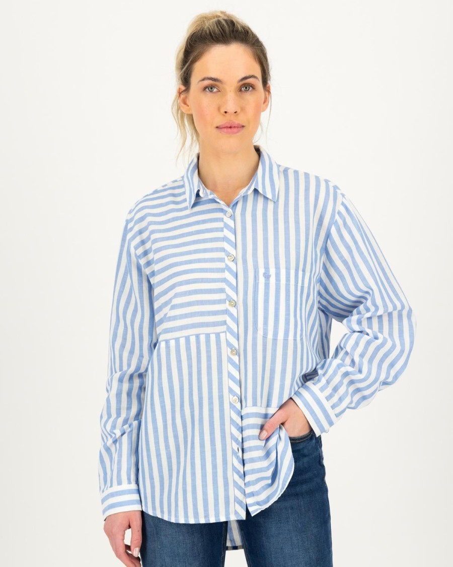 Old Khaki Shirts & Blouses | Women'S Nova Boyfriend Shirt Blue