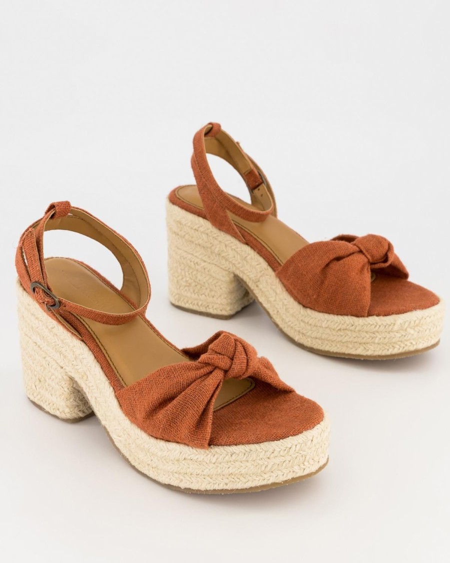 Old Khaki Wedges & Flats | Women'S Natara Espadrille Heel Rust