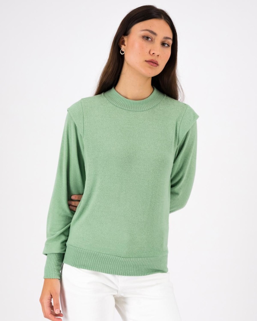 Old Khaki Knitwear & Sweats | Women'S Maggie Textured Knit Top Sage