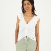 Old Khaki Shirts & Blouses | Women'S Ariana Ruched Knit Top White