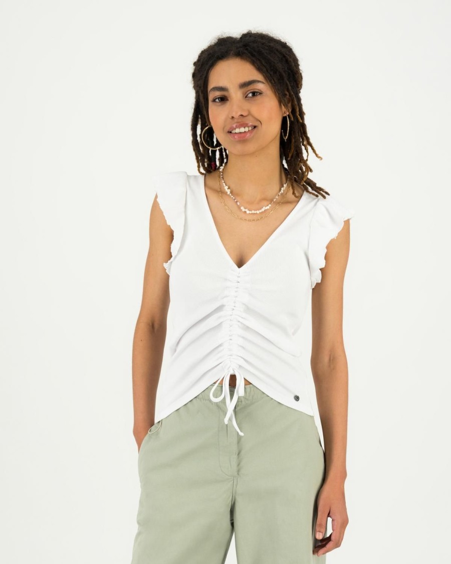 Old Khaki Shirts & Blouses | Women'S Ariana Ruched Knit Top White