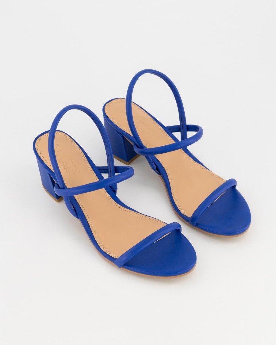 Old Khaki Wedges & Flats | Women'S Perrie Leather Heel Cobalt