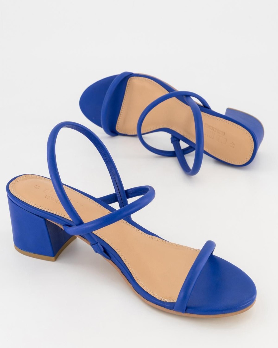 Old Khaki Wedges & Flats | Women'S Perrie Leather Heel Cobalt