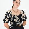 Old Khaki Shirts & Blouses | Women'S Gloria Shirred Blouse Black