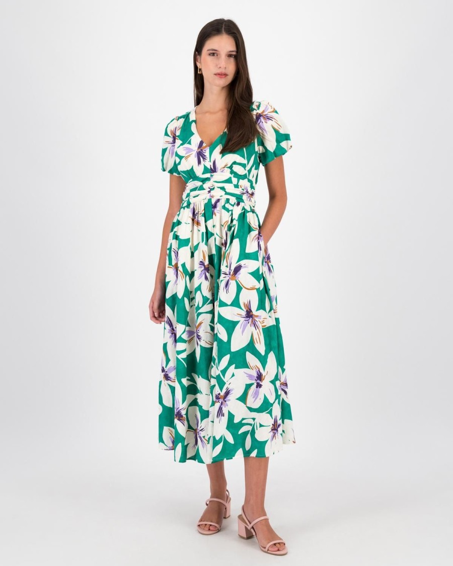 Old Khaki Dresses & Jumpsuits | Women'S Hannah Tea Dress Green