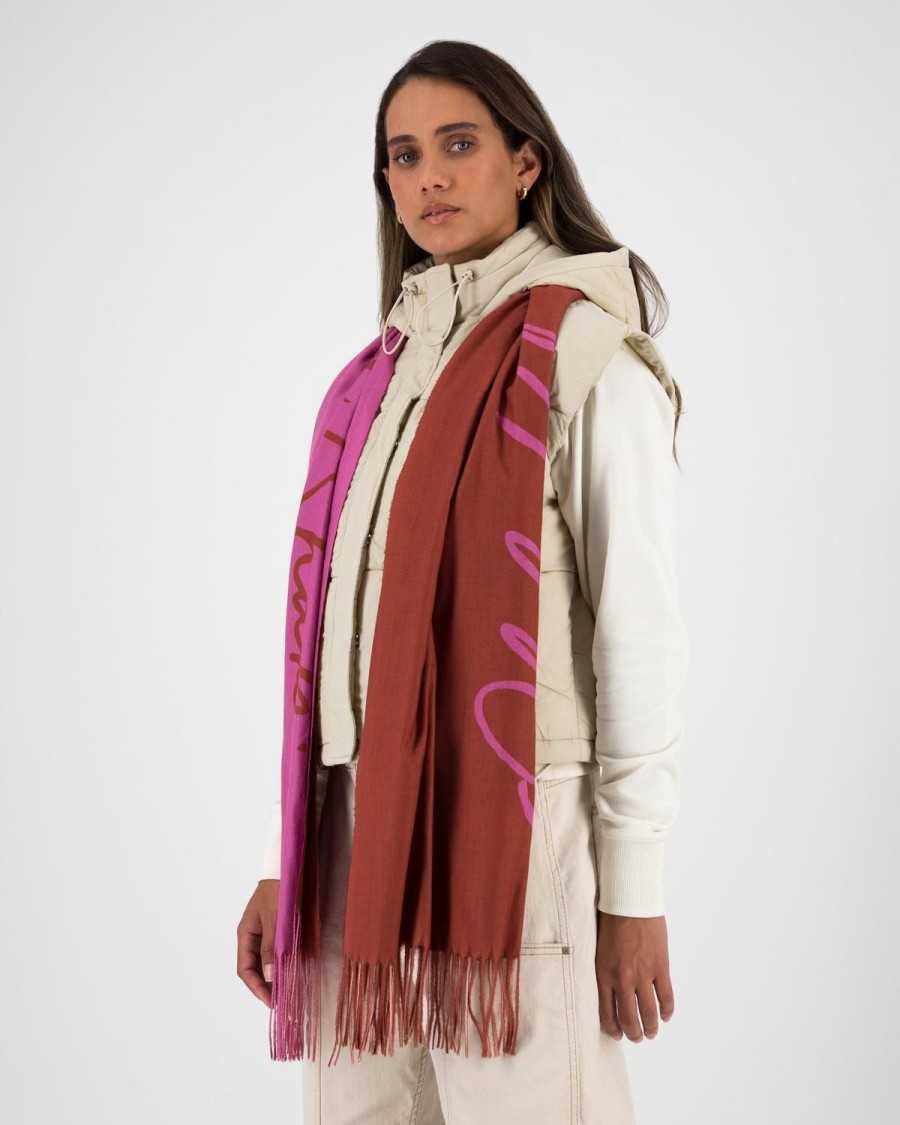 Old Khaki Scarves & Kimonos | Women'S Shiloh Branded Logo Scarf Pink