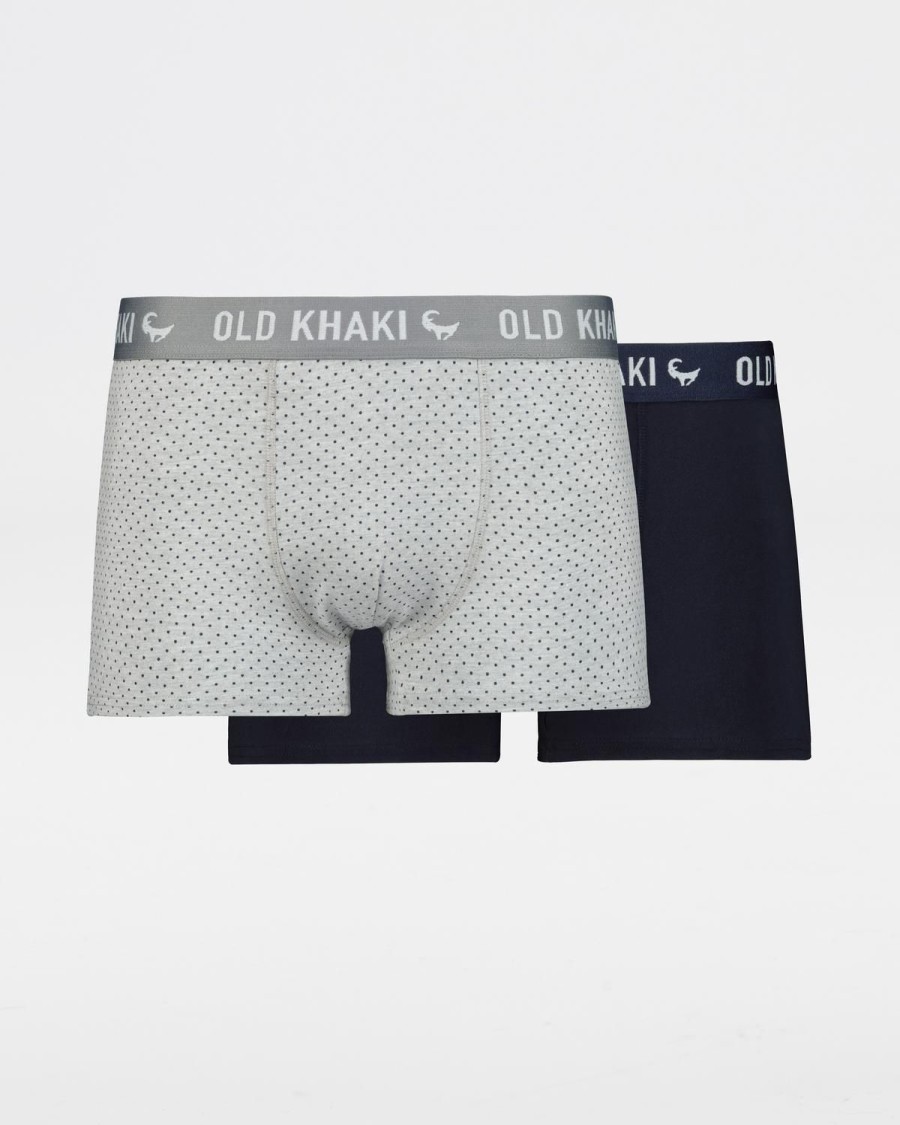 Old Khaki Socks & Underwear | Men'S 2-Pack Boxer Briefs Grey