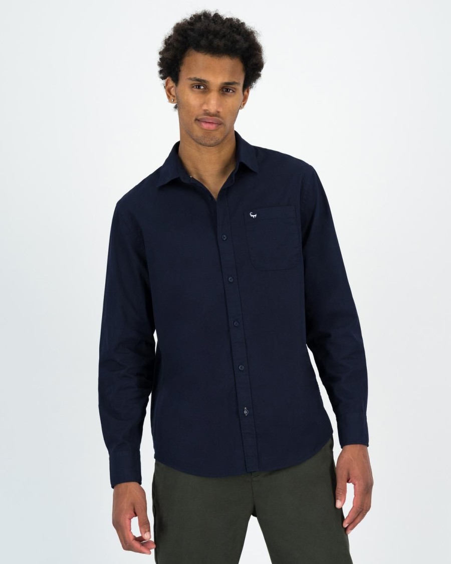 Old Khaki Shirts | Men'S Maxwell Brushed Twill Shirt Indigo