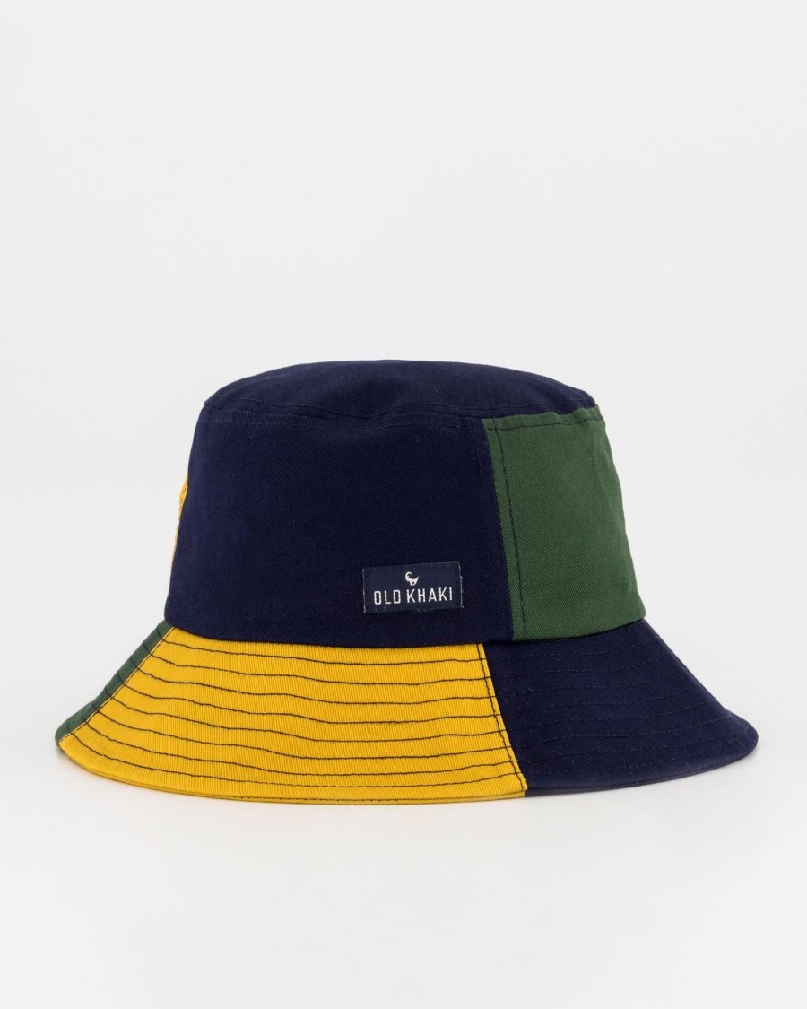 Old Khaki Headwear | Men'S Bali Colour-Block Panelled Bucket Hat Green