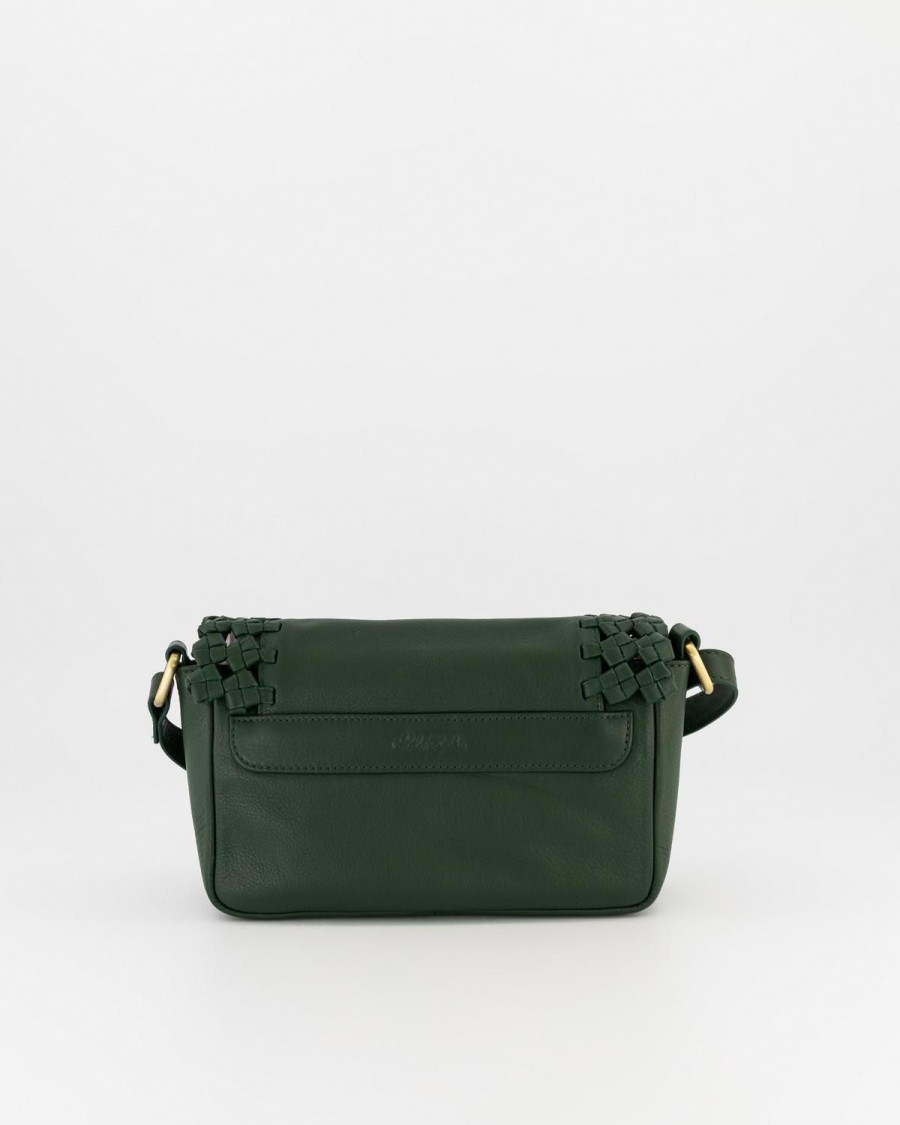 Old Khaki Bags & Purses | Women'S Cyra Knotted Border Leather Envelope Bag Green