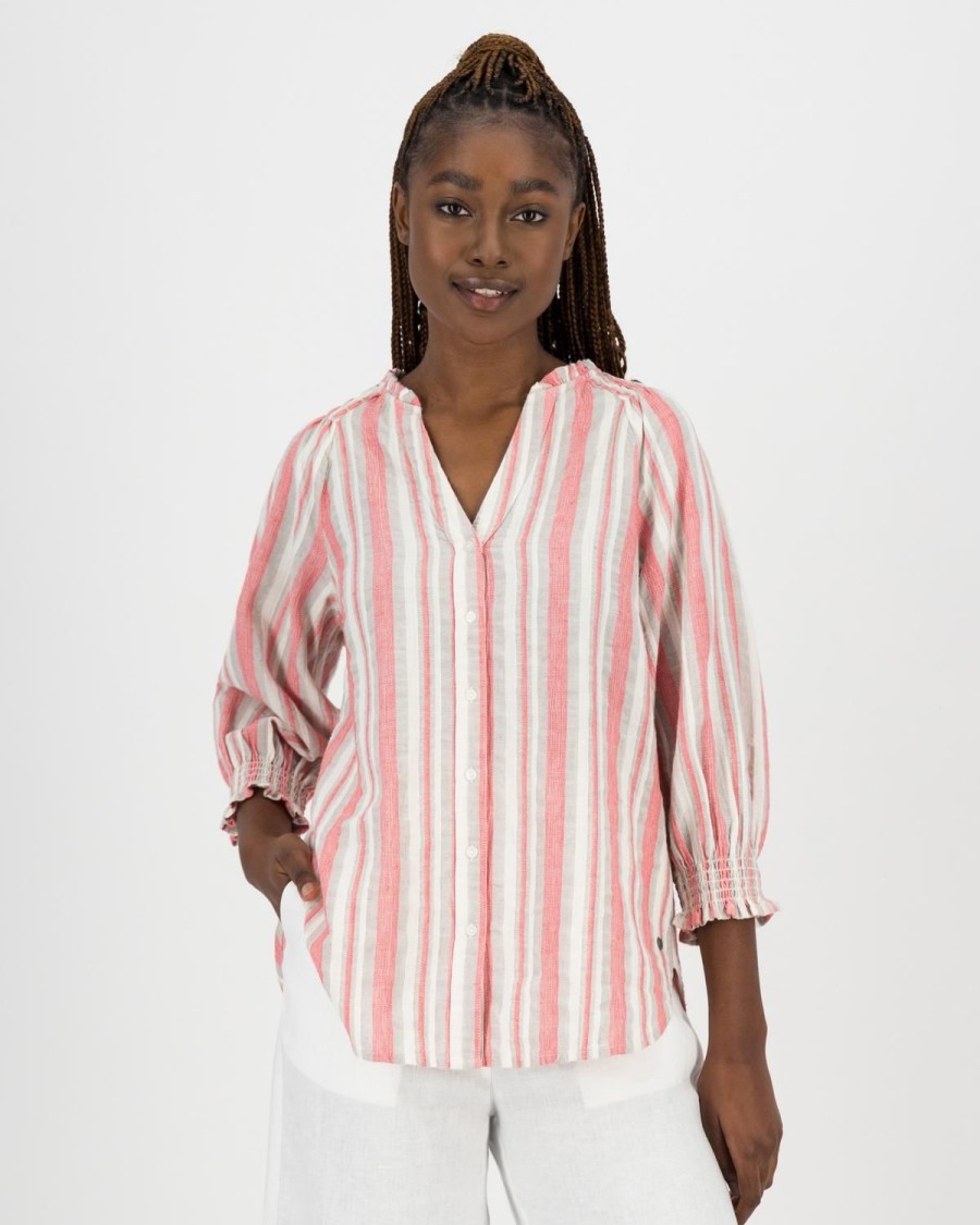 Old Khaki Shirts & Blouses | Women'S Meg Peasant Top Red