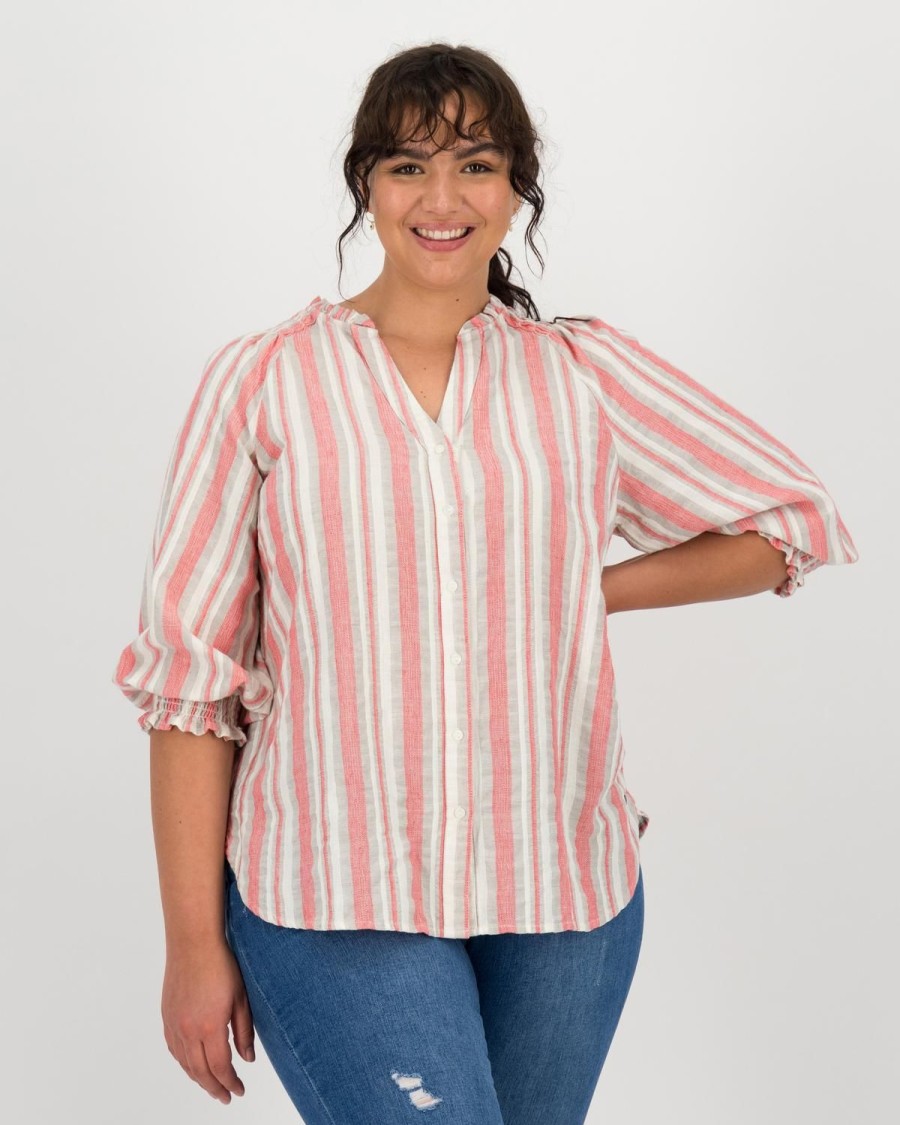 Old Khaki Shirts & Blouses | Women'S Meg Peasant Top Red