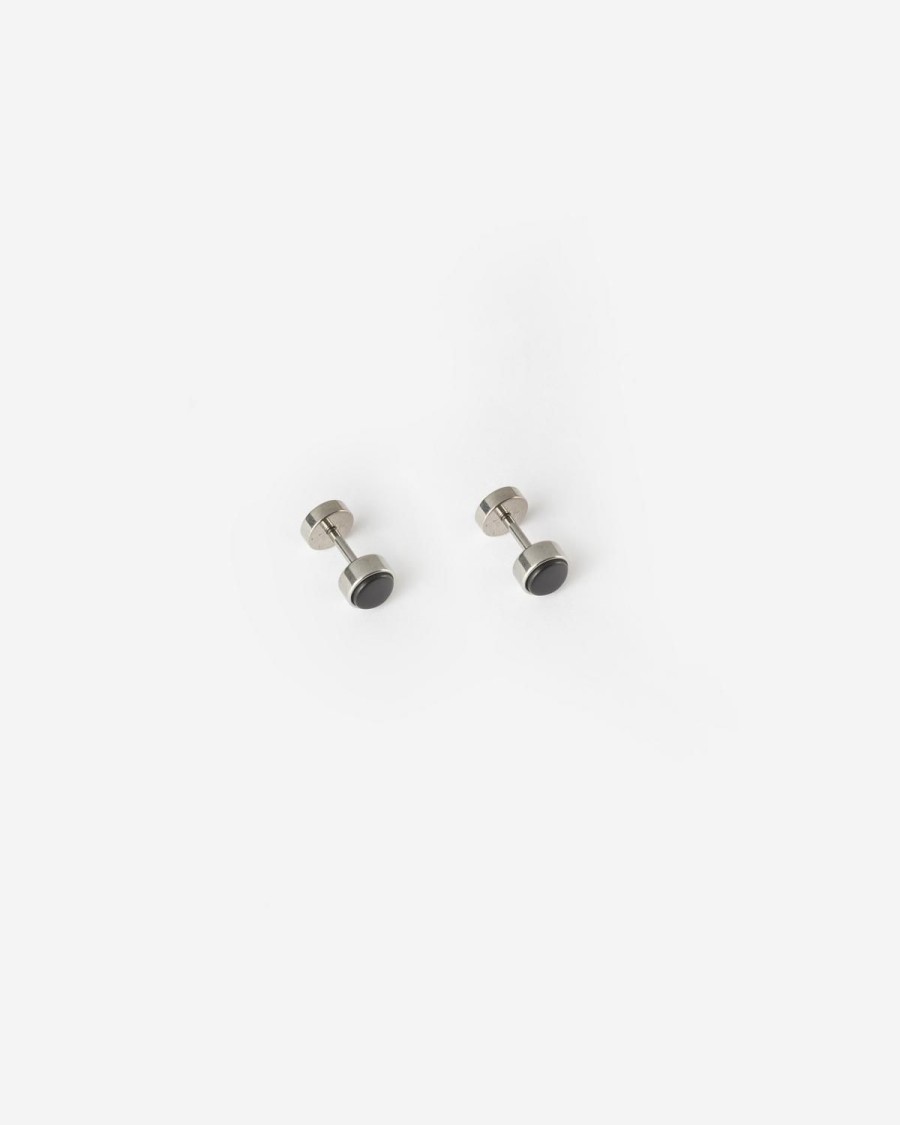 Old Khaki Jewellery | Men'S Stainless Steel Dumbbell Stud Earring Silver