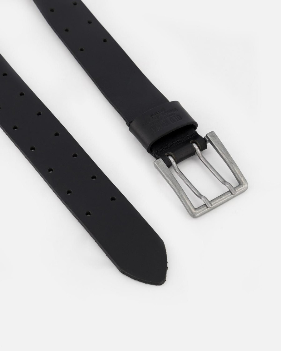 Old Khaki Belts | Fiero 2 Prong Leather Belt Black