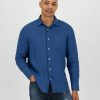 Old Khaki Shirts | Men'S Jesse Regular Fit Linen Shirt Navy