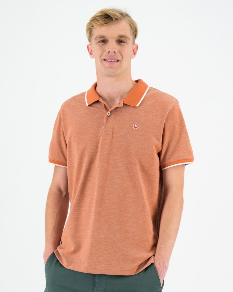 Old Khaki Golfers | Men'S Casper Tipped Golfer Orange