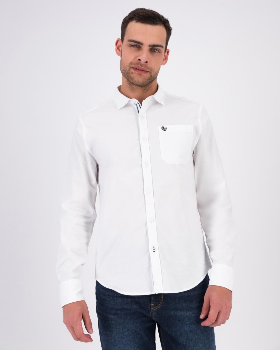 Old Khaki Shirts | Men'S Carlos Oxford Shirt White