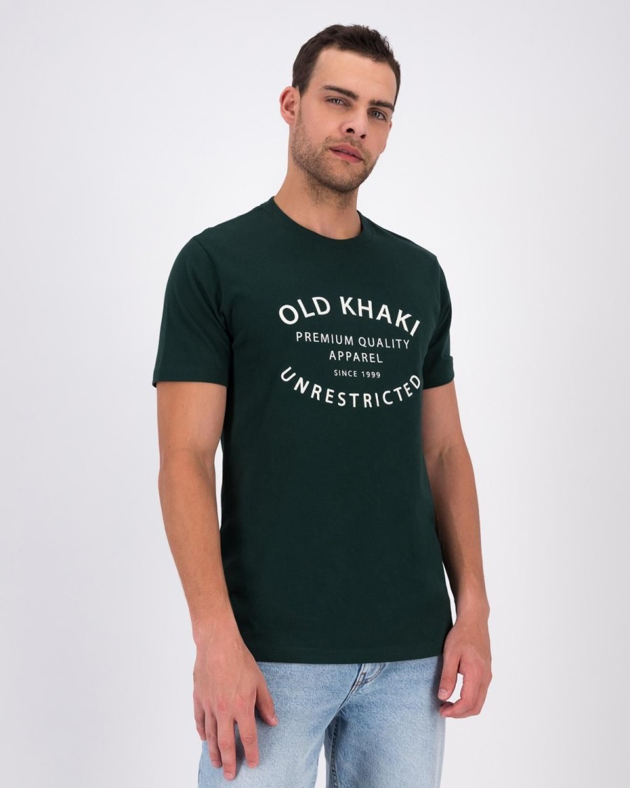 Old Khaki T-Shirts | Men'S Maison Embroidery T-Shirt Dark Green