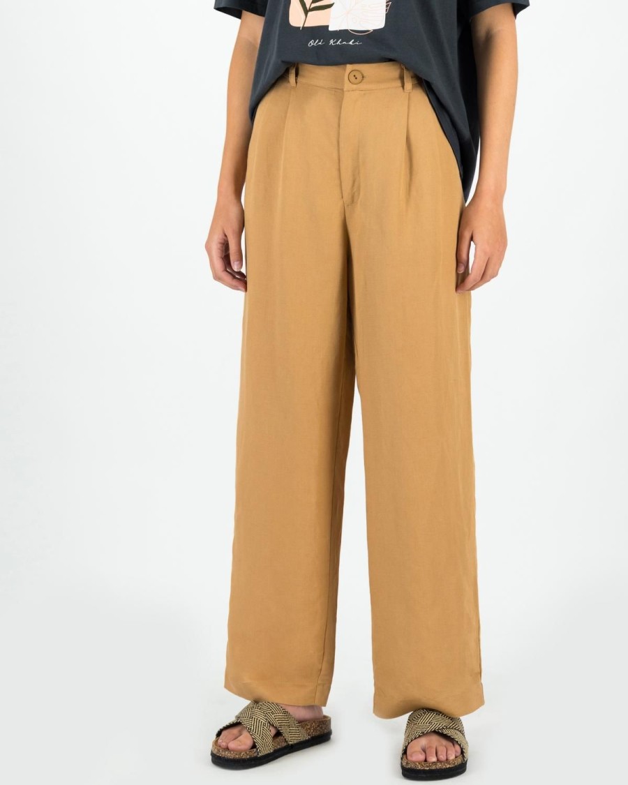 Old Khaki Pants | Women'S Priya Pleated Linen Pants