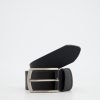 Old Khaki Belts | Cyprus Stud And Loop Detail Leather Belt Black