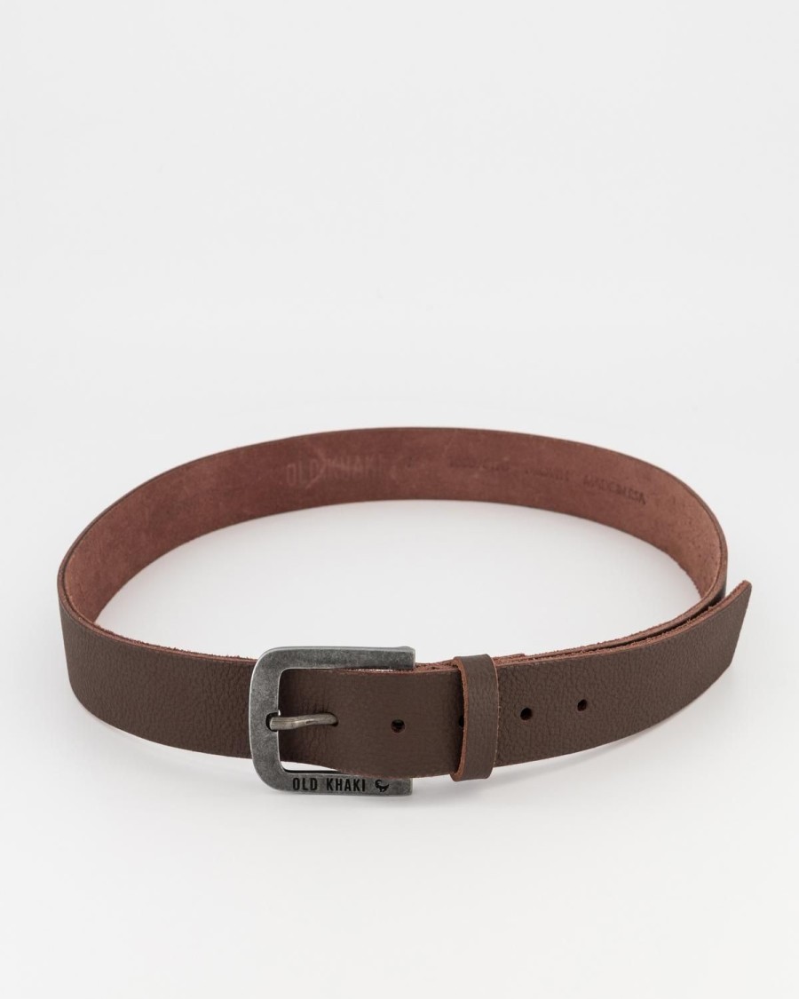 Old Khaki Belts | Men'S Bennett Branded Leather Belt Brown