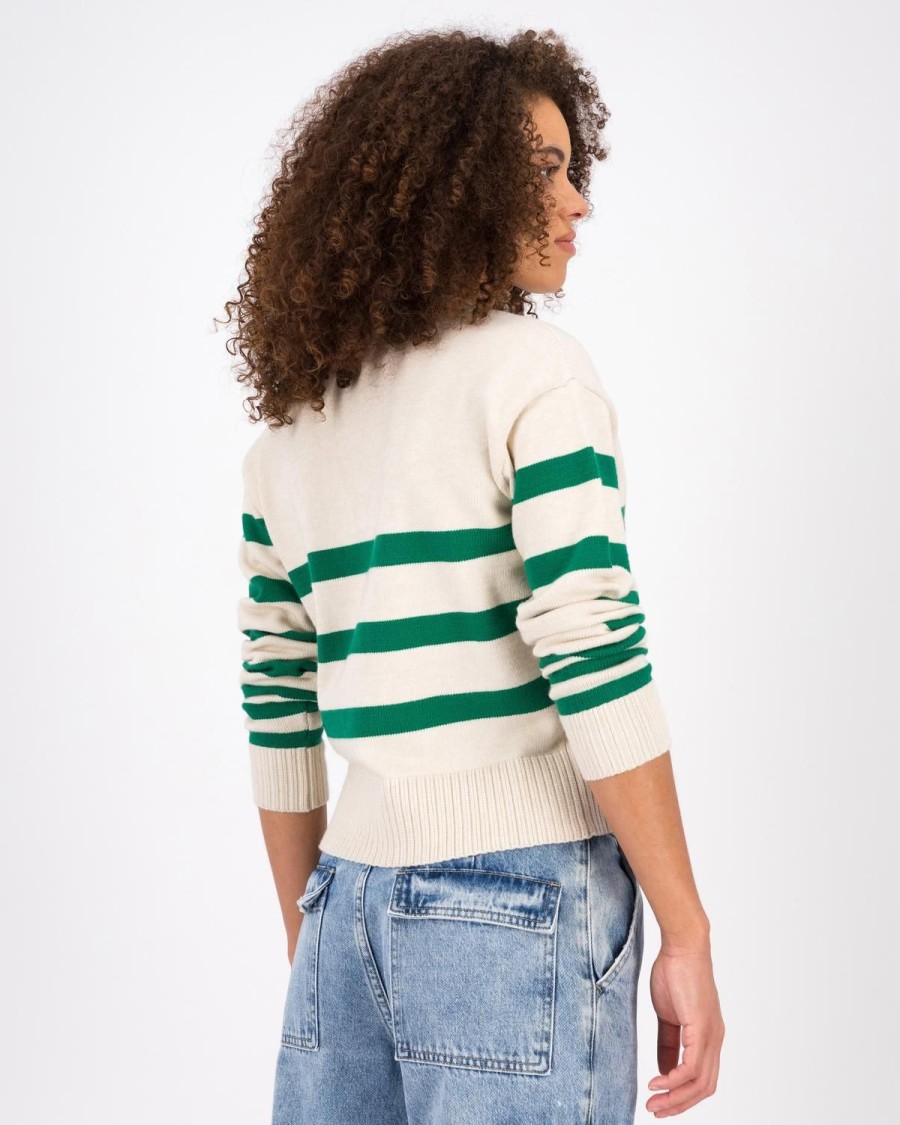 Old Khaki Knitwear & Sweats | Women'S Trixie Stripe Knit Cardigan Milk