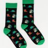 Old Khaki Socks & Underwear | Men'S Wilbur Wilderness Print Socks Black