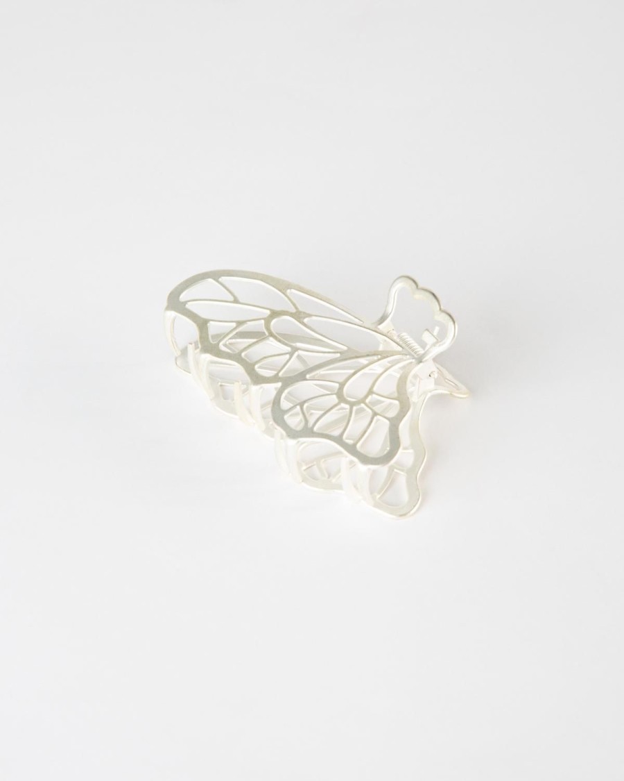 Old Khaki Hair Accessories | Women'S Zammi Butterfly Clip Silver