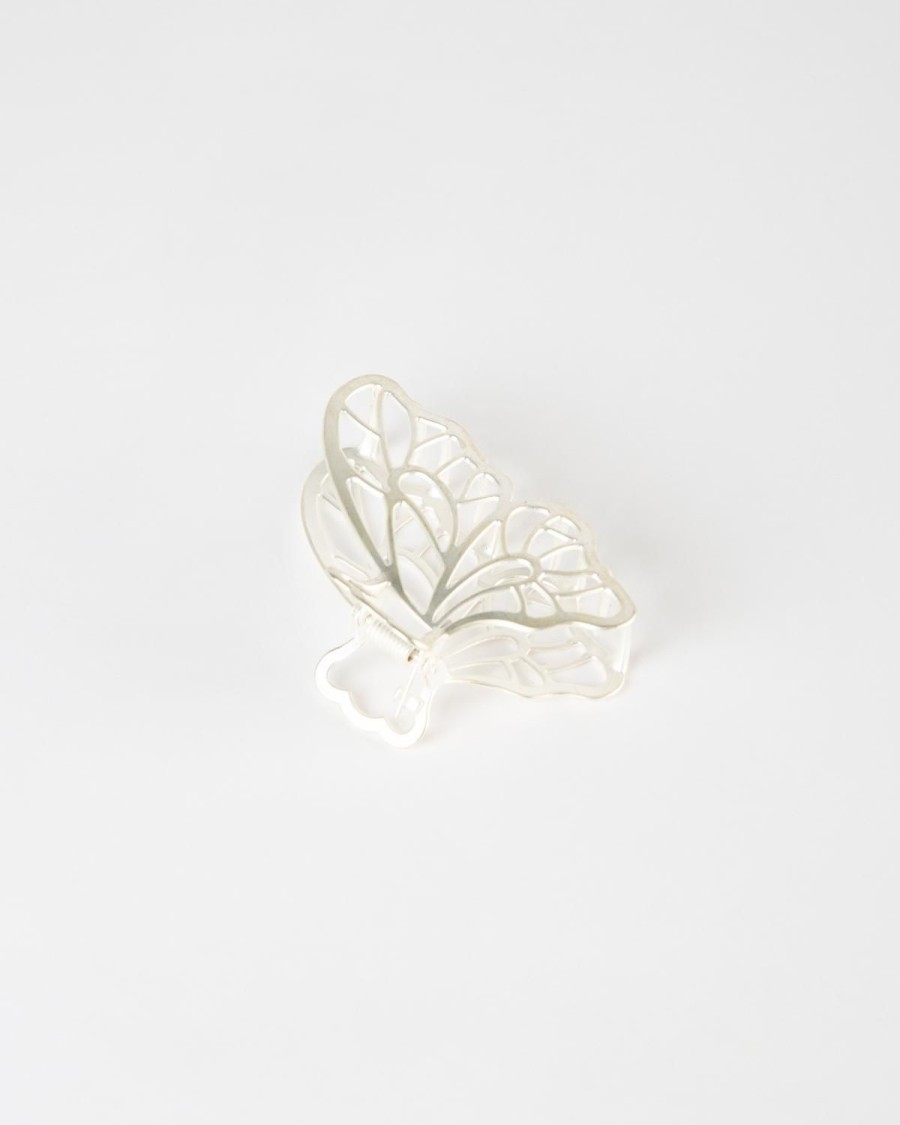 Old Khaki Hair Accessories | Women'S Zammi Butterfly Clip Silver