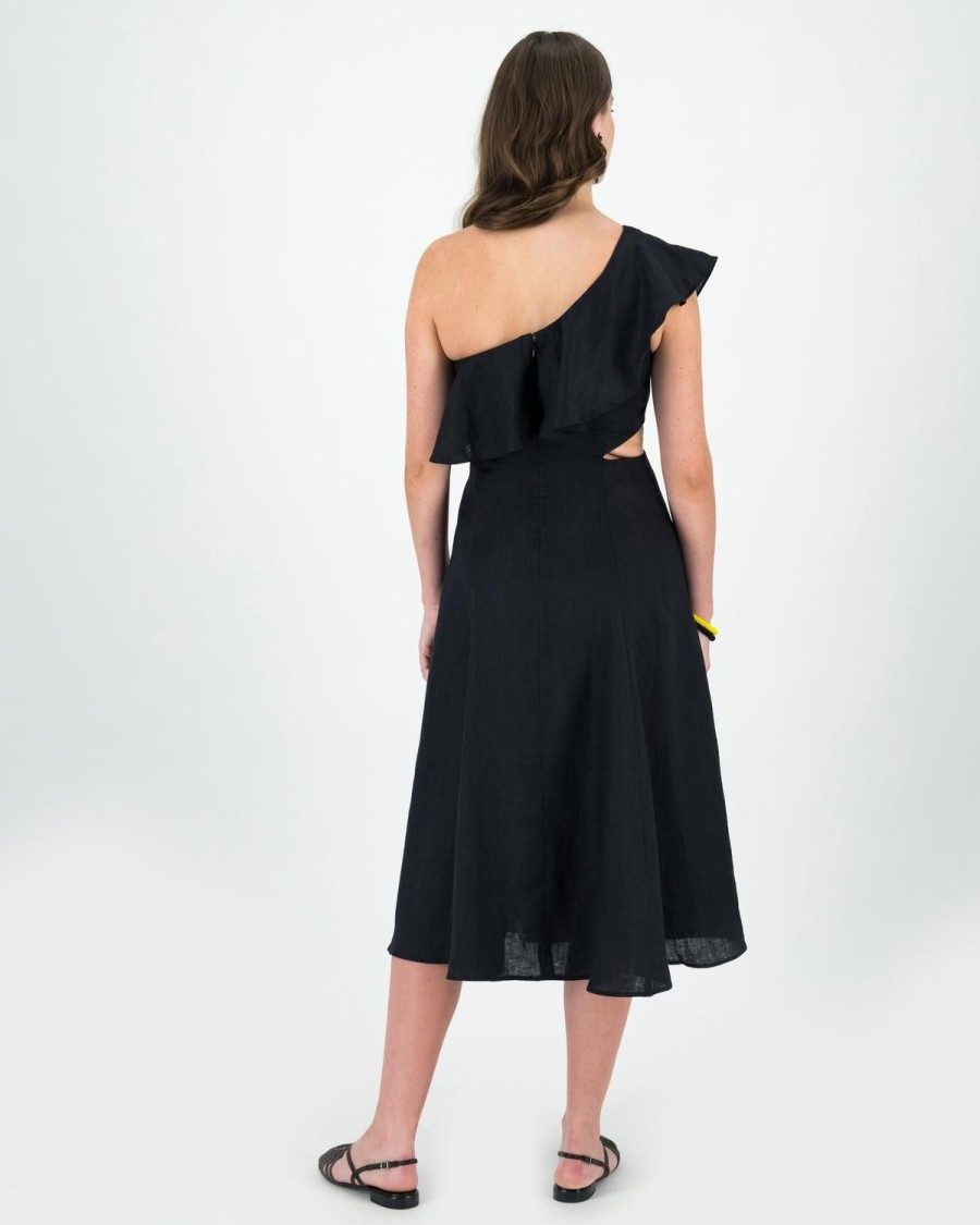 Old Khaki Dresses & Jumpsuits | Women'S Lima One-Shoulder Dress Black