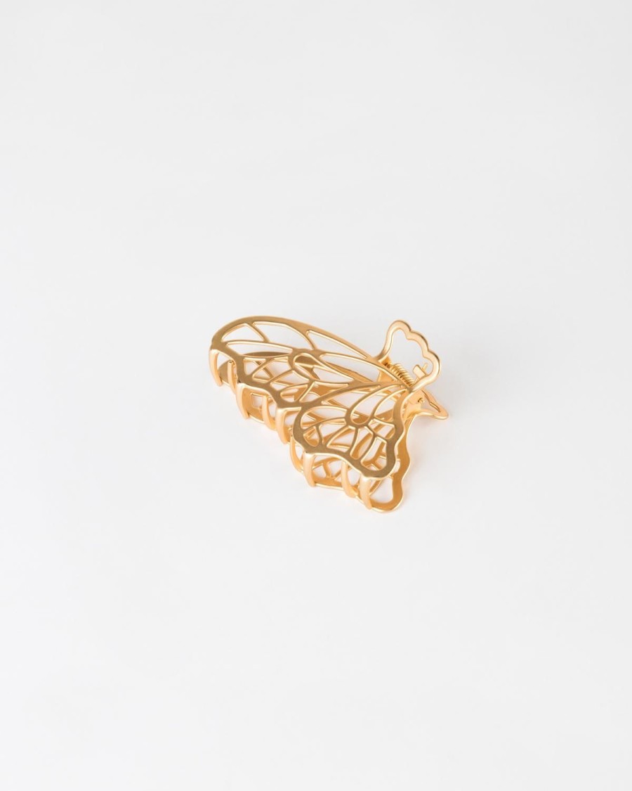 Old Khaki Hair Accessories | Women'S Zammi Butterfly Clip Gold