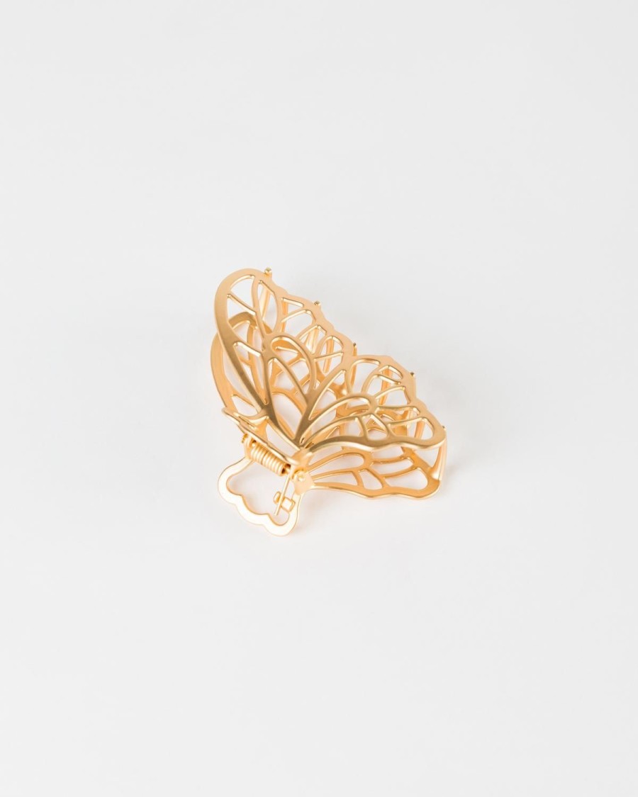 Old Khaki Hair Accessories | Women'S Zammi Butterfly Clip Gold