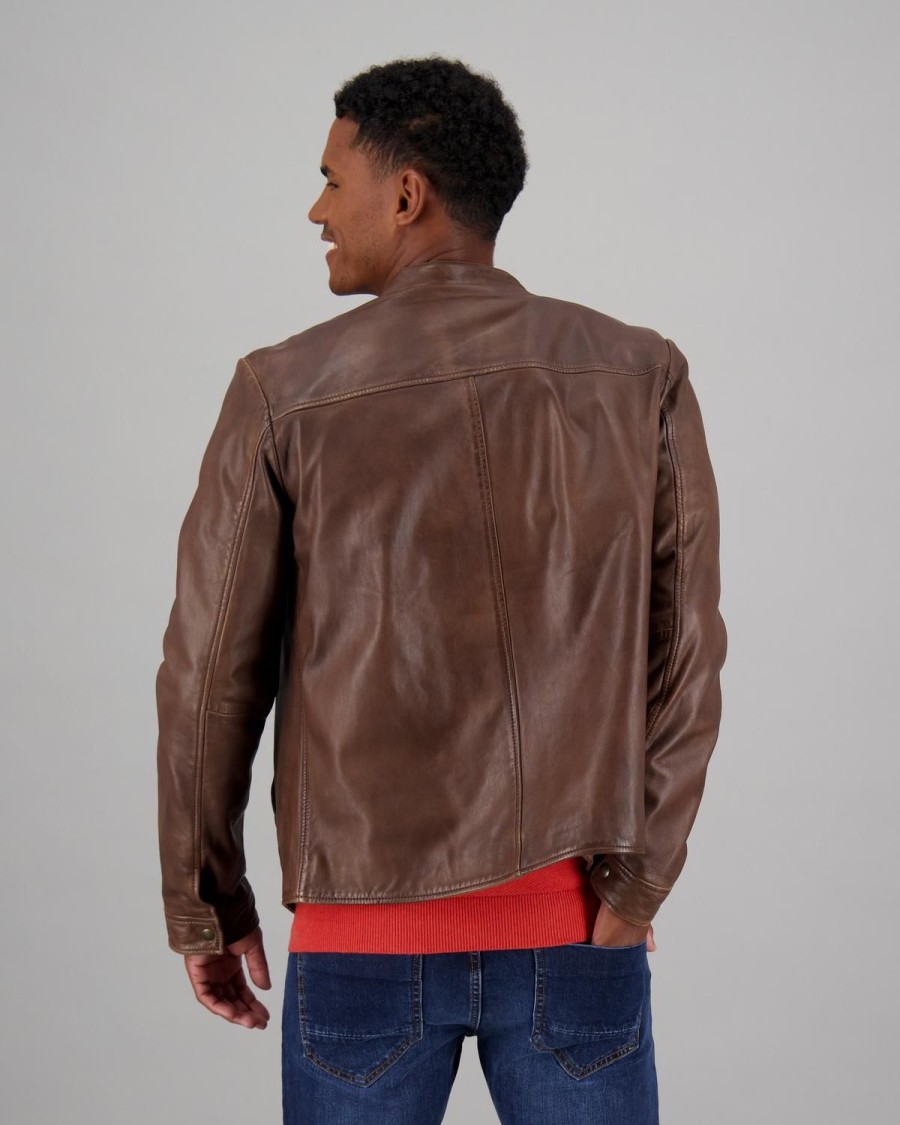 Old Khaki Jackets | Men'S Gino Leather Jacket Tan