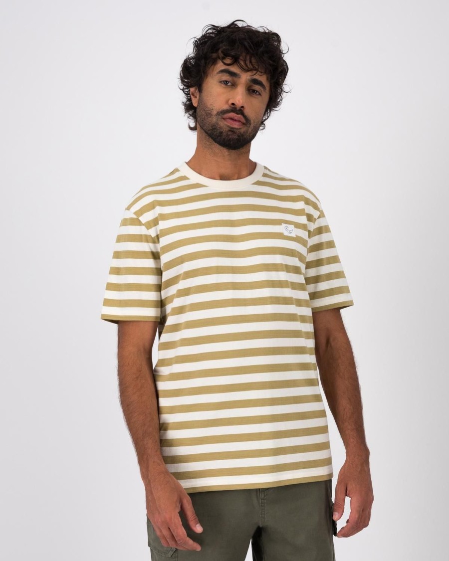 Old Khaki T-Shirts | Men'S Charlie Standard Fit Striped T-Shirt Fatigue