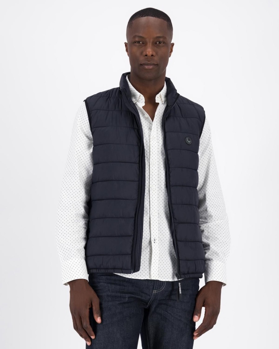 Old Khaki Jackets | Men'S Caleb Rib Stop Quilted Gilet Black