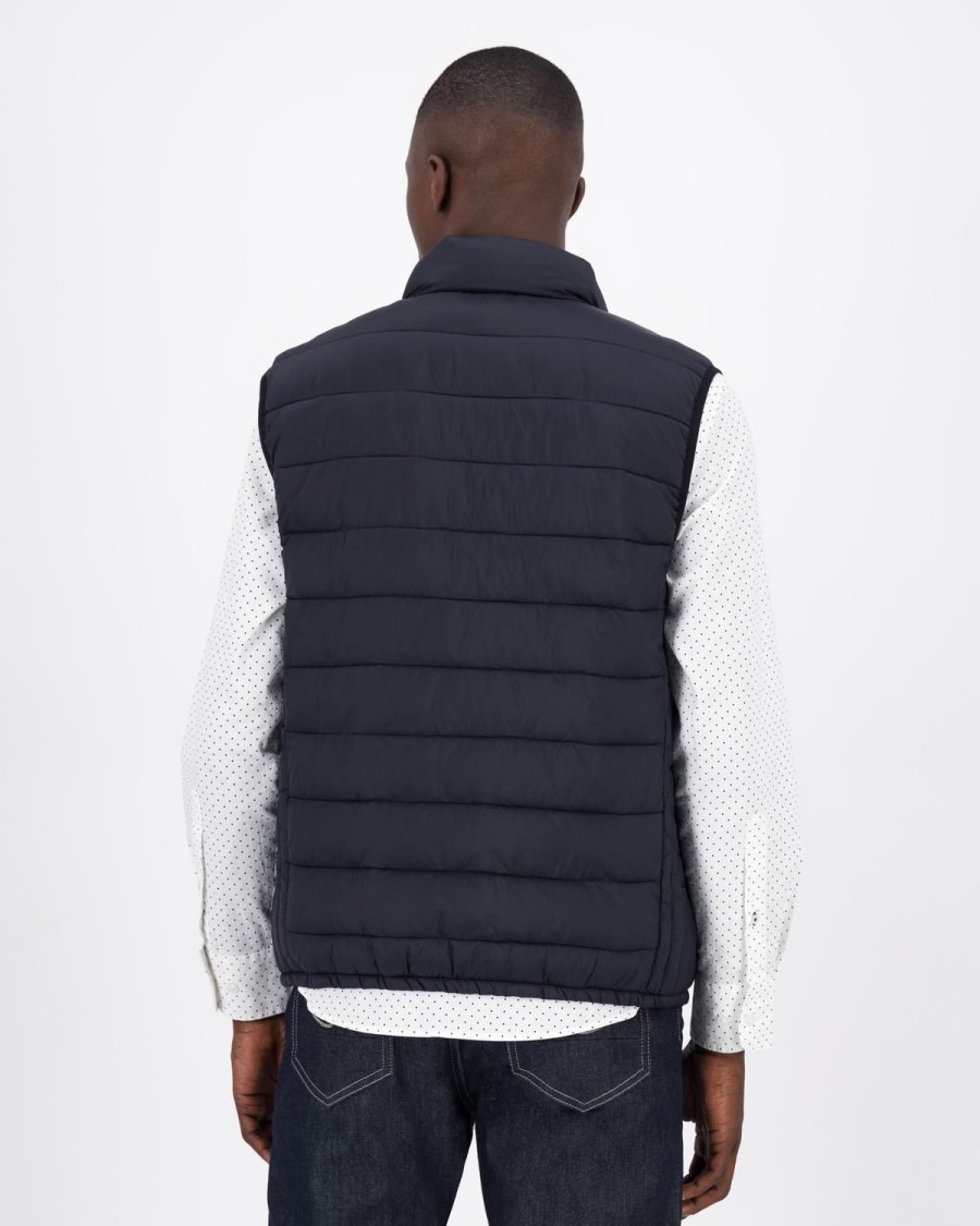 Old Khaki Jackets | Men'S Caleb Rib Stop Quilted Gilet Black