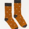 Old Khaki Socks & Underwear | Men'S Keith Cross Print Socks Rust