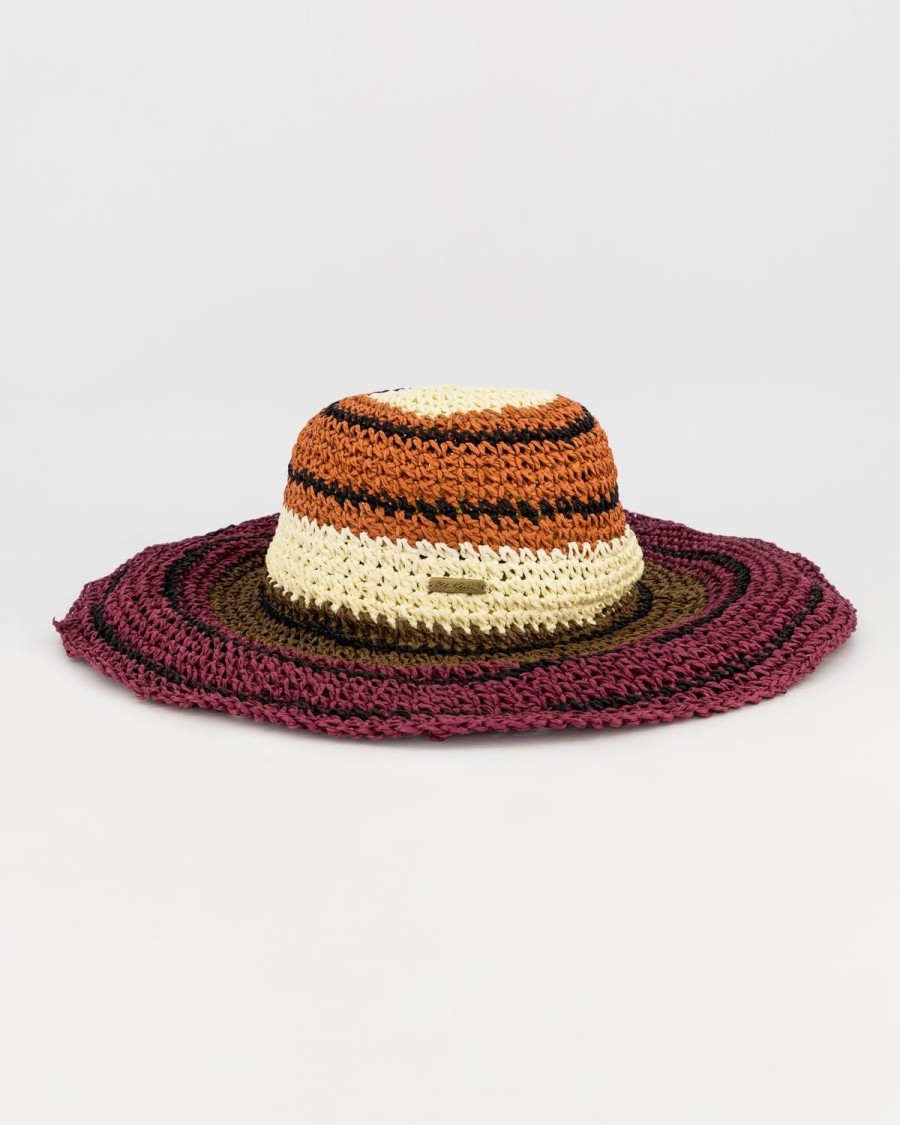 Old Khaki Beanies, Hats & Caps | Women'S Danel Striped Straw Wide Brim Hat