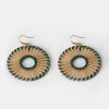 Old Khaki Jewellery | Women'S Straw & Metal Circle Drop Earring Teal