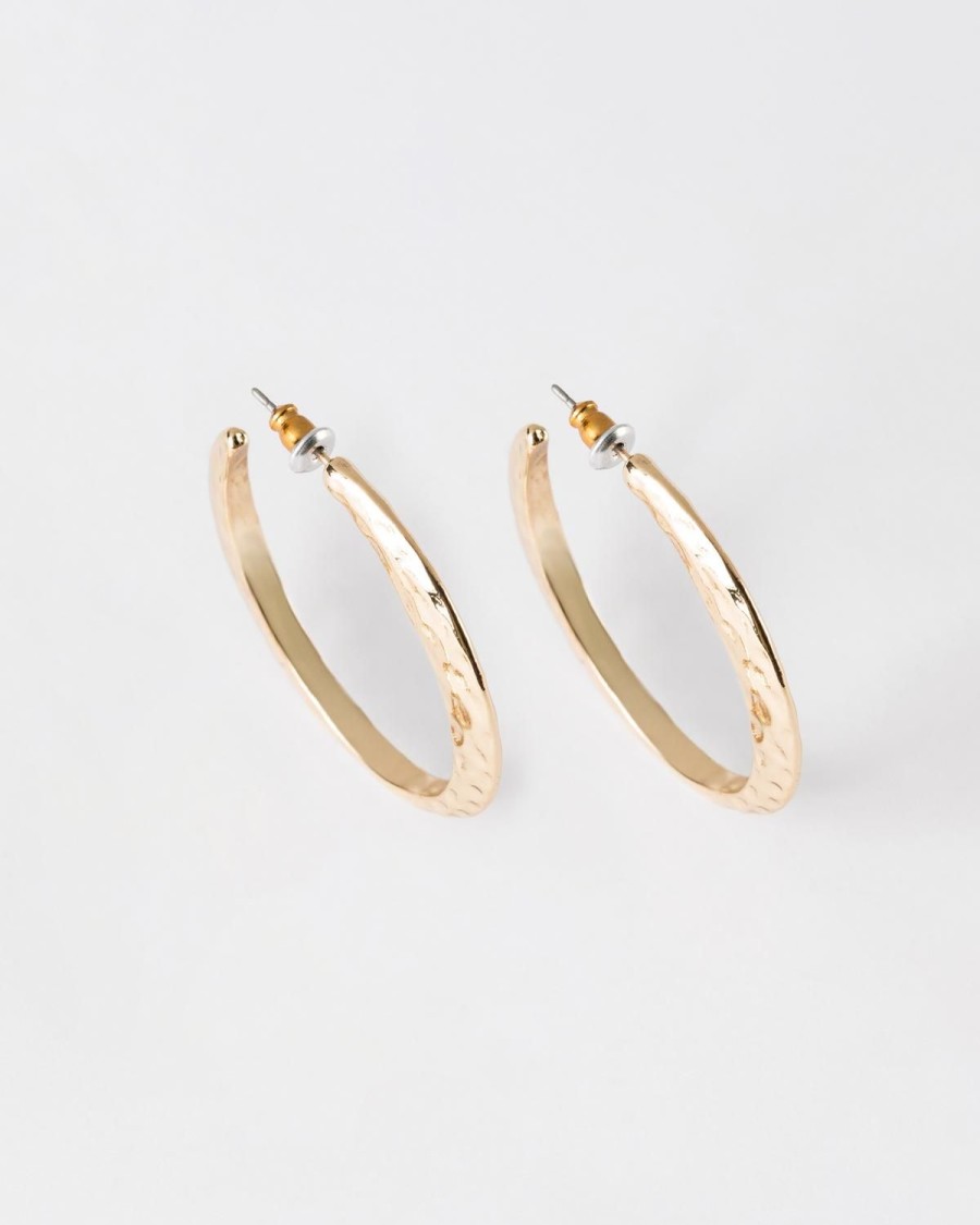 Old Khaki Jewellery | Women'S Textured Hoop Earrings