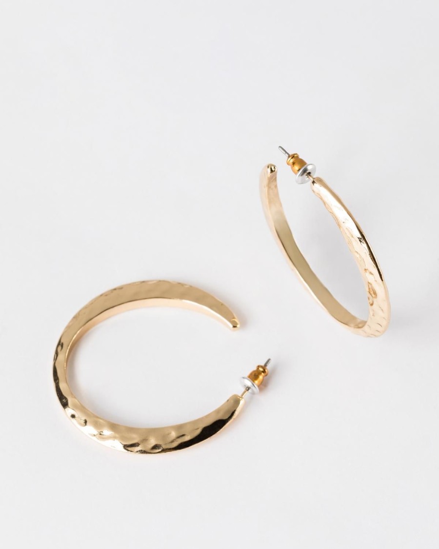 Old Khaki Jewellery | Women'S Textured Hoop Earrings