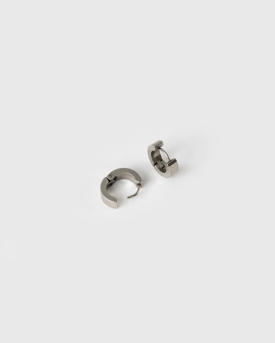 Old Khaki Jewellery | Men'S Stainless Steel Hoop Earring Silver