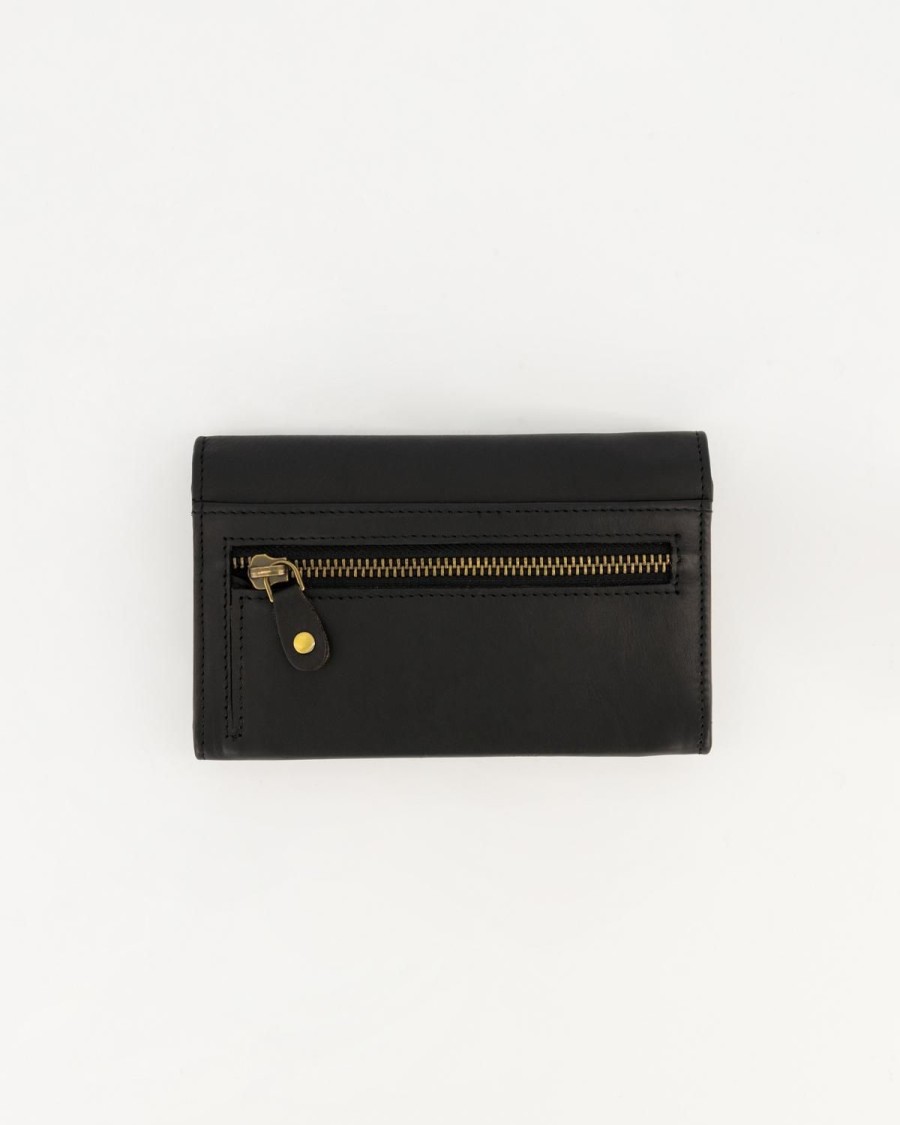 Old Khaki Bags & Purses | Zintle Fold-Over Leather Wallet Black