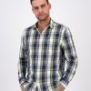 Old Khaki Shirts | Men'S Gino Check Slim Fit Shirt Green